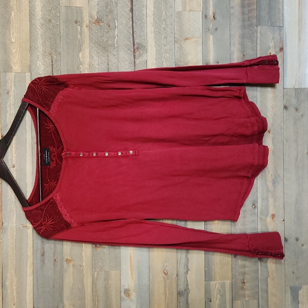 Lucky Brand long sleeve red shirt size large